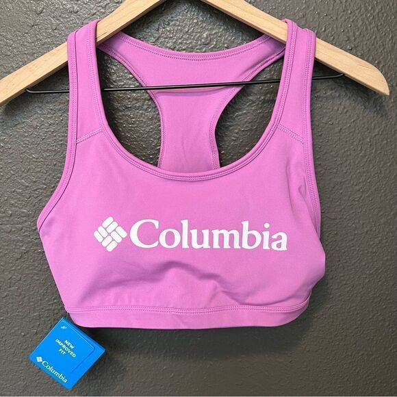 NWT Columbia Logo Sports Bra in Blossom Pink - Picture 4 of 10